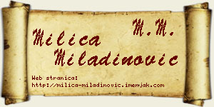 Milica Miladinović vizit kartica